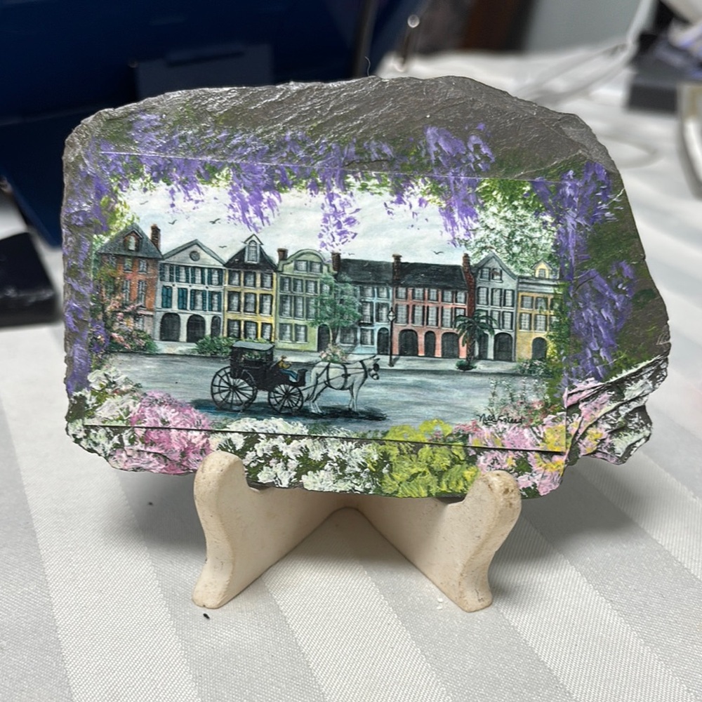 Hand painted decorative Charleston Slate